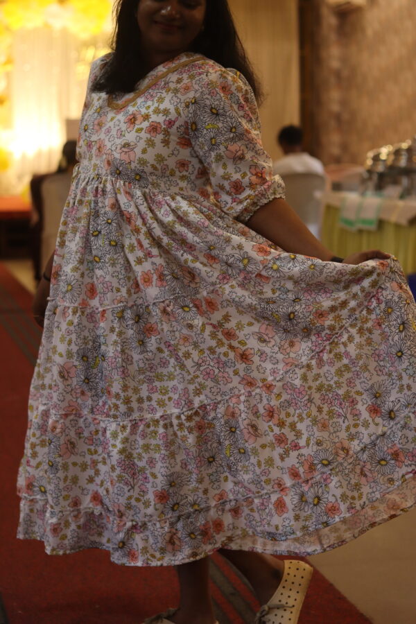 floral printed white maxi dress