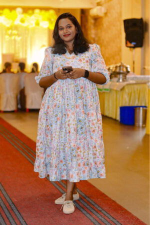 floral printed white maxi dress