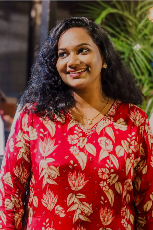 Red gorgette silk kurthi top and pant set - AKR01