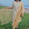 Onam special launch - simple straight cut kurthi with dupatta
