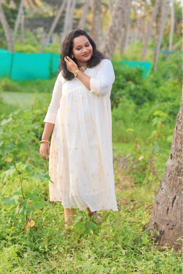 Onam special edition - Alia cut kasavu cotton kurthi