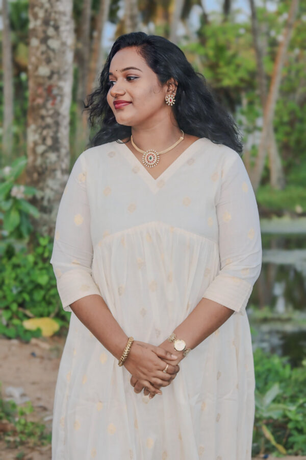 Onam special edition - Alia cut kasavu cotton kurthi