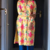 yellow hakoba floral printed full sleeve straight cut kurthi - AKH04