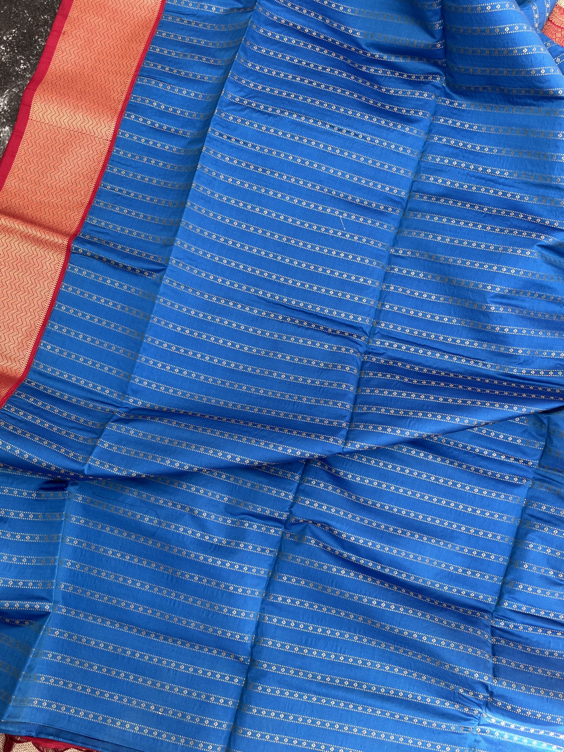 VARNAM- Blue and red semi silk sarees