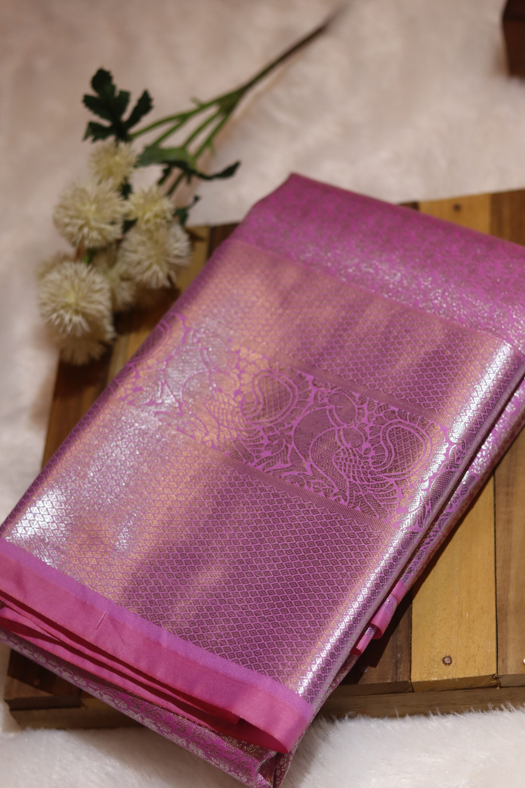THARIGAI - Baby pink Semi silk sarees