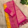 VARNAM - Yellow and pink semi silk saree
